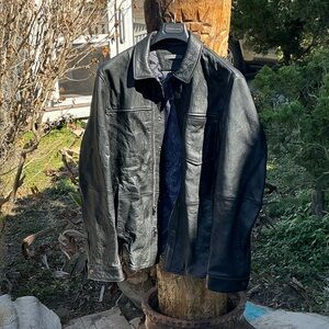 John Varvatos Black Leather Jacket